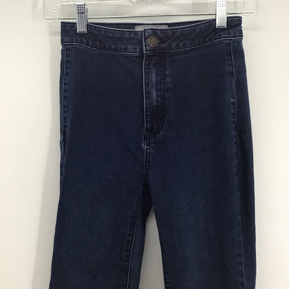 Free People Just Float On Flare Raw Hem Stretch Jeans Casual Med Wash Size 24 - Picture 3 of 8